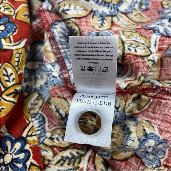 Faherty Women's Carmel Linen Dress in Red Desert Bloom Floral NWT Size XL - Picture 8 of 9
